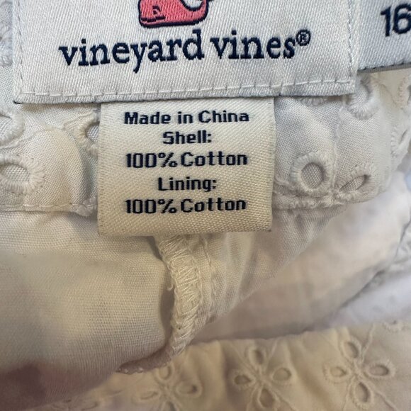 Vineyard Vines Women's White Eyelet Shorts Size 16 Fully Lined 100% Cotton - Picture 8 of 8